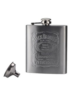 Buy Jack Daniels Stainless Steel Hip Flask Grey 19 x 17 x 4.5cm in UAE