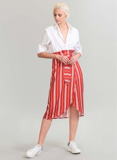 Buy Casual Skirt Red/White in UAE