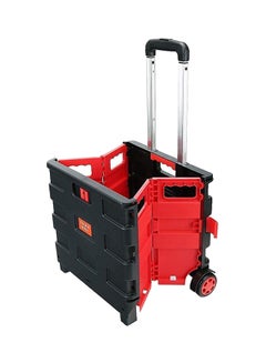 Buy Folding Shopping Trolley Cart Black/Red in Saudi Arabia