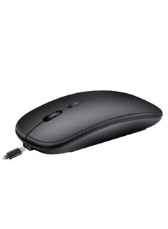 Buy Ergonomic Rechargeable Dual Mode Wireless Mouse Black in Saudi Arabia