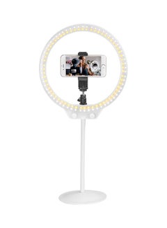 Buy Dimmable LED Photographic Ring And Light Phone Holder White in UAE