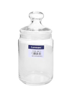 Buy Glass Pot Jar With Lid Clear in UAE