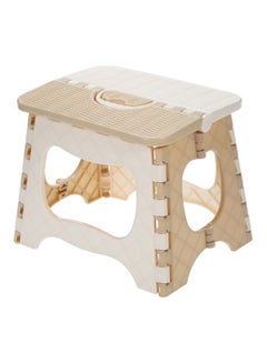 Buy Portable Plastic Folding  Stool Beige/White in Saudi Arabia