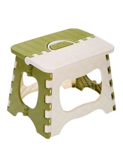 Buy Portable Plastic Folding  Stool Green/White in Saudi Arabia