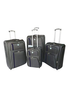 Buy Softside 4 Piece Luggage Trolley Set Grey in Saudi Arabia