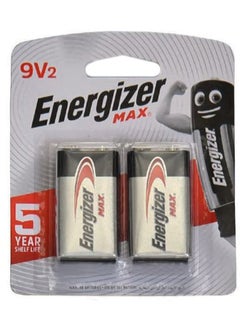 Buy Pack Of 2 Max 9V2 Battery Silver/Black in UAE