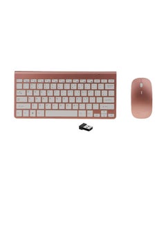 Buy Portable Wireless Keyboard With Mouse Rose Gold in UAE