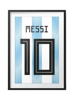 Buy Lionel Messi Argentina Shirt Poster With Frame Blue/White/Black 30x40centimeter in Saudi Arabia