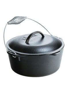 Buy 5 Quart Cast Iron Dutch Oven Black/Silver in UAE