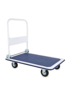 Buy Iron Platform Folding Trolley Blue/White in UAE