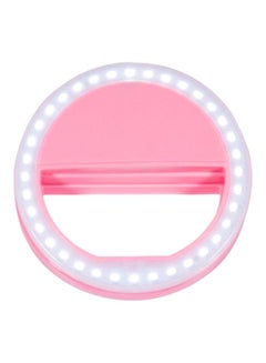 Buy LED Ring Flash Light for Smartphone Pink/White in Saudi Arabia