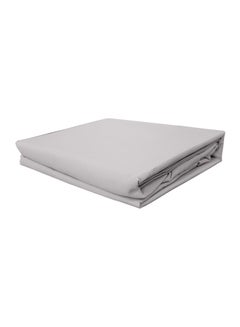 Buy Cotton 3-Piece King Fitted Sheet Set Cotton Silver 180x200cm in UAE