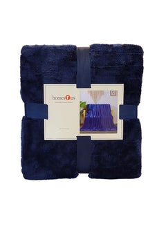 Buy Silky Double Blanket Polyester Navy 200 x 220cm in UAE