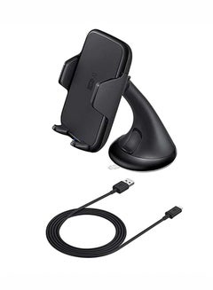 Buy Wireless Charging Phone Mount Black in UAE