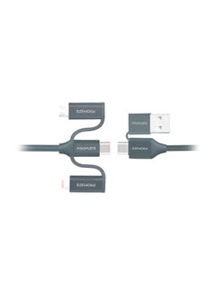 اشتري 6-in-1 Hybrid Multi-Connector cable for Charging & Data Transfer 1.2M Grey في الامارات