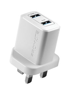 Buy Dual USB Port Power Adapter White in UAE