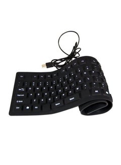 Buy USB Flexible Foldable Keyboard For Sony PS2 Computer Laptop PC Black in UAE