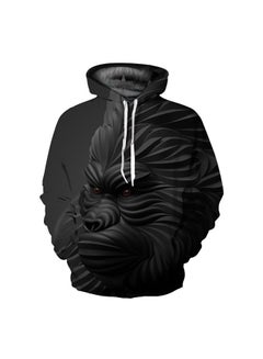 Buy 3D Animal Printed Hoodie Black in Saudi Arabia