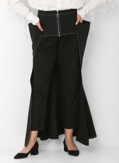 Buy Fishtail Cut-Out Maxi Skirt Black in UAE