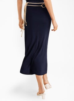 mango navy skirt