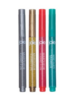 Buy 4-Piece Glass Markers Set Multicolour in UAE