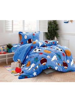 Buy 3-Piece Winter ComforterSet Fabric Multicolour SingleSize in Saudi Arabia