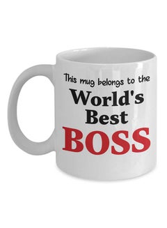 اشتري مج بطبعة عبارة "World'S Best Boss" أبيض في مصر