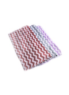 Buy 3-Piece Kitchen Cleaning Towel Set Purple/Brown/White 30x30centimeter in Saudi Arabia