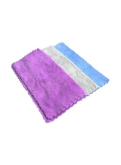 Buy 3-Piece Kitchen Cleaning Towel Set Grey/Blue/Purple 30x30centimeter in Saudi Arabia