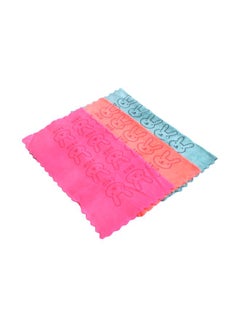 Buy 3-Piece Kitchen Cleaning Towel Set Pink/Orange/Grey 30x30centimeter in Saudi Arabia