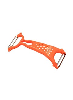 Buy Dual Head Vegetable And Fruit Peeler Orange/Silver 19.5 x 7cm in Egypt