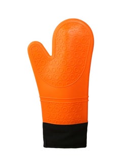 Buy Silicone Oven Gloves Orange/Black 36 x 18.5cm in Saudi Arabia