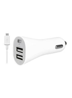 Buy 2 Port USB Car Charger White in UAE