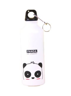 Buy Panda Printed Aluminum Water Bottle White/Black 18.5x7centimeter in UAE