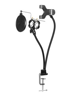 Buy Mobile Phone Desktop Microphone Stand Black in UAE