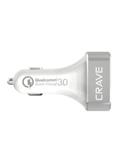 Buy 4-Port USB Car Charger Grey/Silver in Saudi Arabia