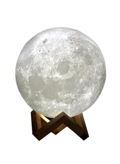 Buy 3D Moon Printed Dimmable Night Lamp Yellow 15 x 15 x 15centimeter in Saudi Arabia