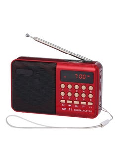 اشتري راديو FM يعمل بتقنية البلوتوث مع مشغل MP3 KK11 أحمر/ أسود/ فضي في الامارات