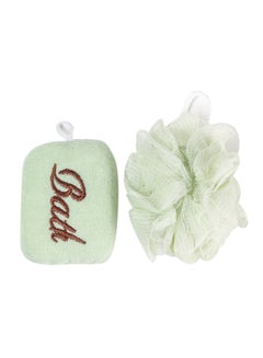 Buy 2-Piece Foam Bath Shower Sponge Green 25x18x6centimeter in Saudi Arabia