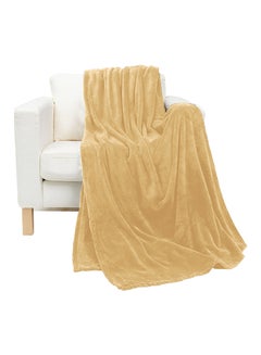 Buy Luxury Blanket Flannel Beige 220x240cm in Saudi Arabia