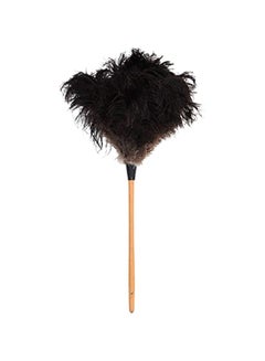 Buy Ostrich Feather Duster Black/Beige 16inch in UAE