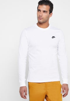 Buy NSW Club Long Sleeves T-Shirt White in UAE