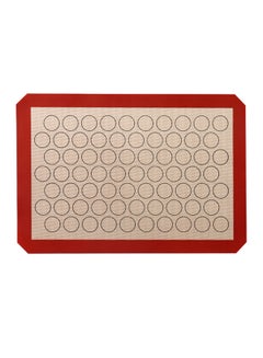 Buy Reusable Silicone Macaron Baking Mat Red/Beige 42 x 1 x 29.5centimeter in Saudi Arabia