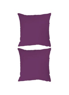 Buy 2- Piece Soft Plain Color Cushion Purple 45x45centimeter in Saudi Arabia