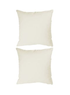 Buy 2- Piece Soft Plain Color Cushion White 45x45centimeter in Saudi Arabia