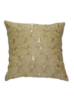 Buy Decorative Cushion polyester Green/Brown 45x45cm in Saudi Arabia