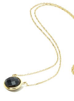 Shop Capri Gold 18 Karat Gold Black Onyx Single Stone Necklace Online In Dubai Abu Dhabi And All Uae