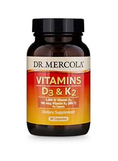 Buy Vitamins D3 And K2 Dietary Supplement - 90 Capsules in UAE