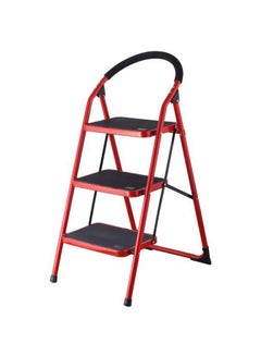 Buy 3-Step Folding Step Ladder Black/Red in UAE