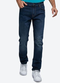 Buy 5-Pocket Button Closure Zip Fly Jeans Blue in UAE